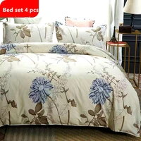 2020 color 4 pcs bedding set flower duvet cover soft and warm quilt cover set home textile bedroom home pillowcase