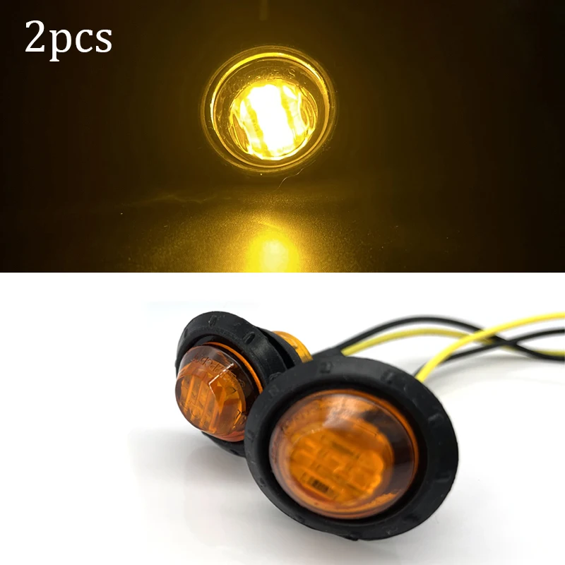 

2Pcs Trailer Side Marker Lights 12V LED 3 SMD Yellow White Red For Trucks Clearance Bulbs Turn Signal Lamp DC Waterproof