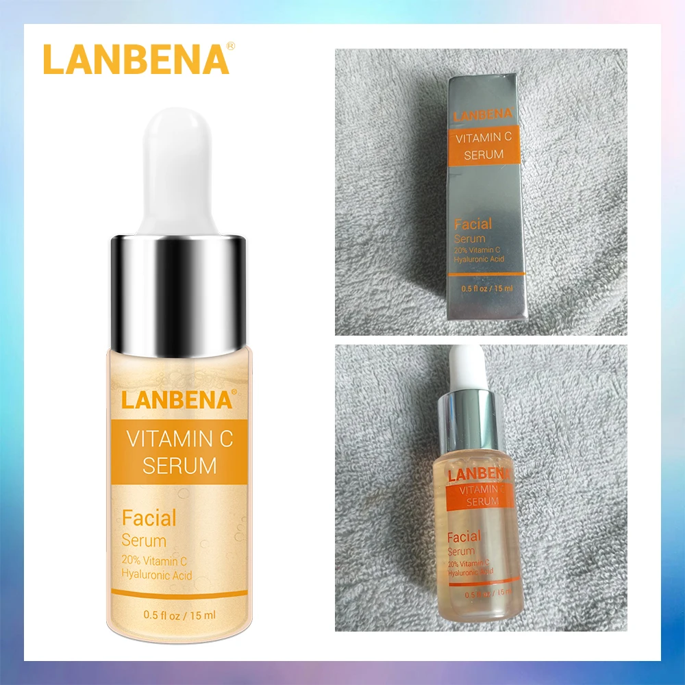 

LANBENA Vitamin C Whitening Serum Hyaluronic Acid Face Cream Snail Remover Freckle Speckle Fade Dark Spots Anti-Aging Skin Care