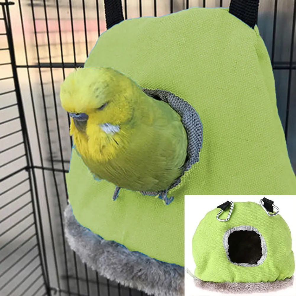 

Warm Soft Plush Birds Bed House Hut Hanging Cage Hamster Parrot Hammock Autumn Winter Thicken Nest Bird Hanging Swing Bed Cave