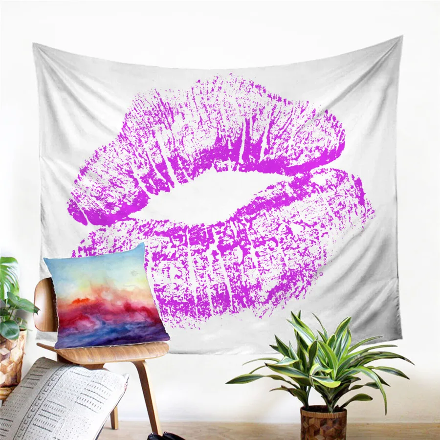 Гобелен с губами и Настенный Коврик для пикника на песчаном пляже палатка