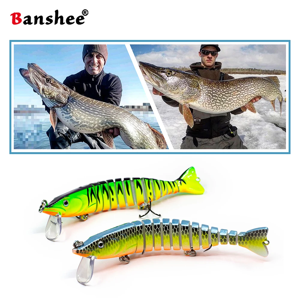 

Banshee 114mm 14g Sinking Wobblers For Trolling Pike Multi Jointed Swimbait 13 Segment Hard Artificial Bait Fishing Crankbaits