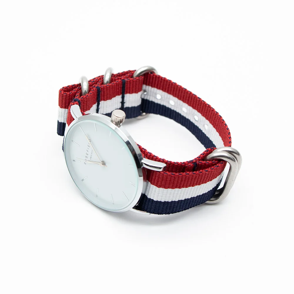 Ремешок нейлоновый для наручных часов сменный Браслет серебристого цвета в