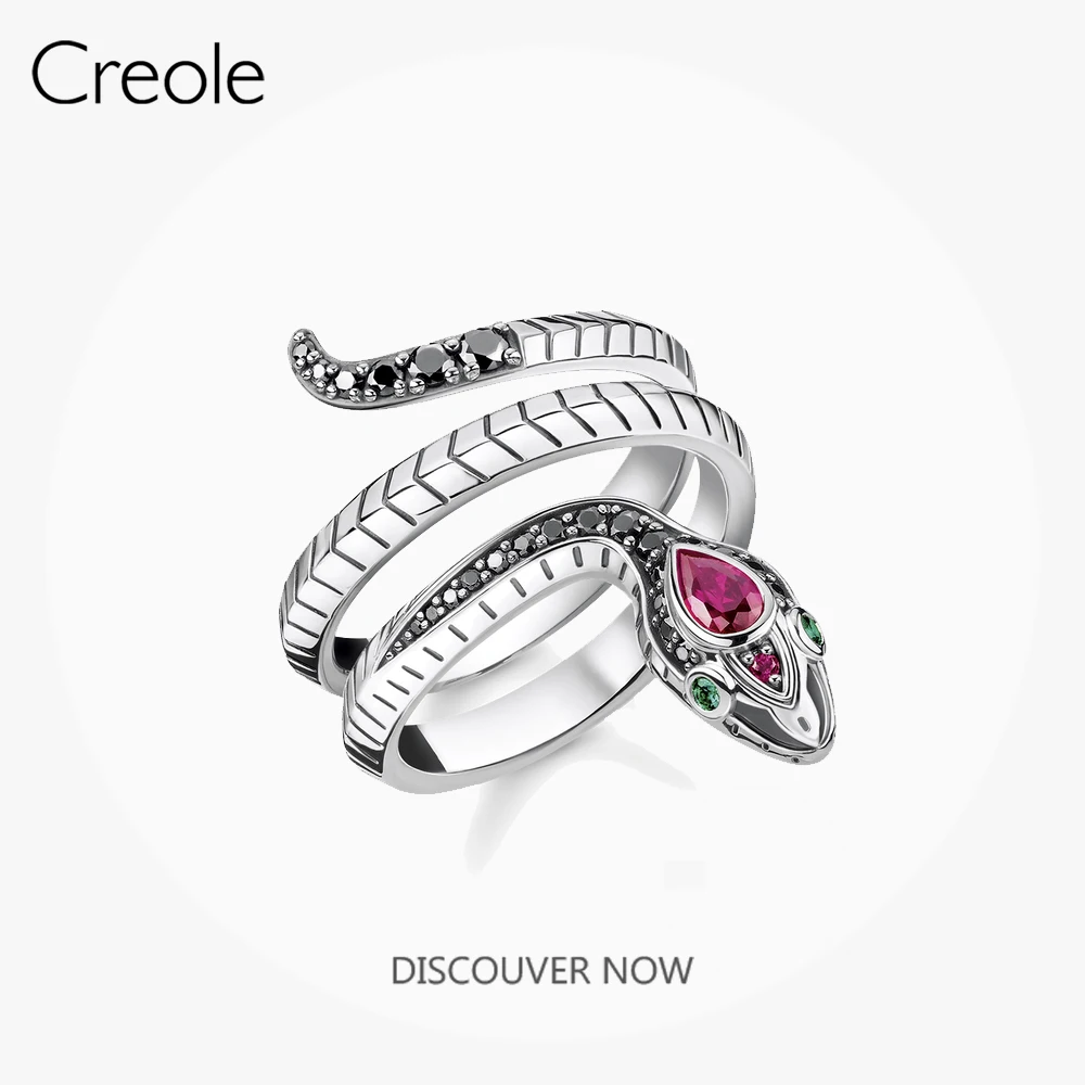

Ring Snake 925 Sterling Silver Black Stones 2021 New Fine Jewerly For Women Pure Seduction Gift Vintage Europe Style Bijoux