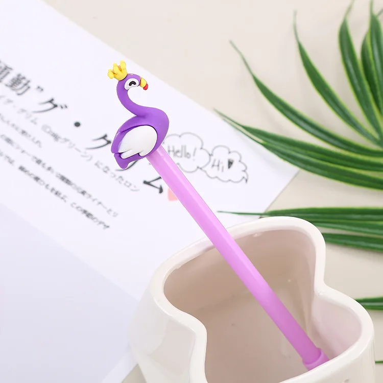 24 шт. креативная мультяшная гелевая ручка в виде фламинго милые канцелярские