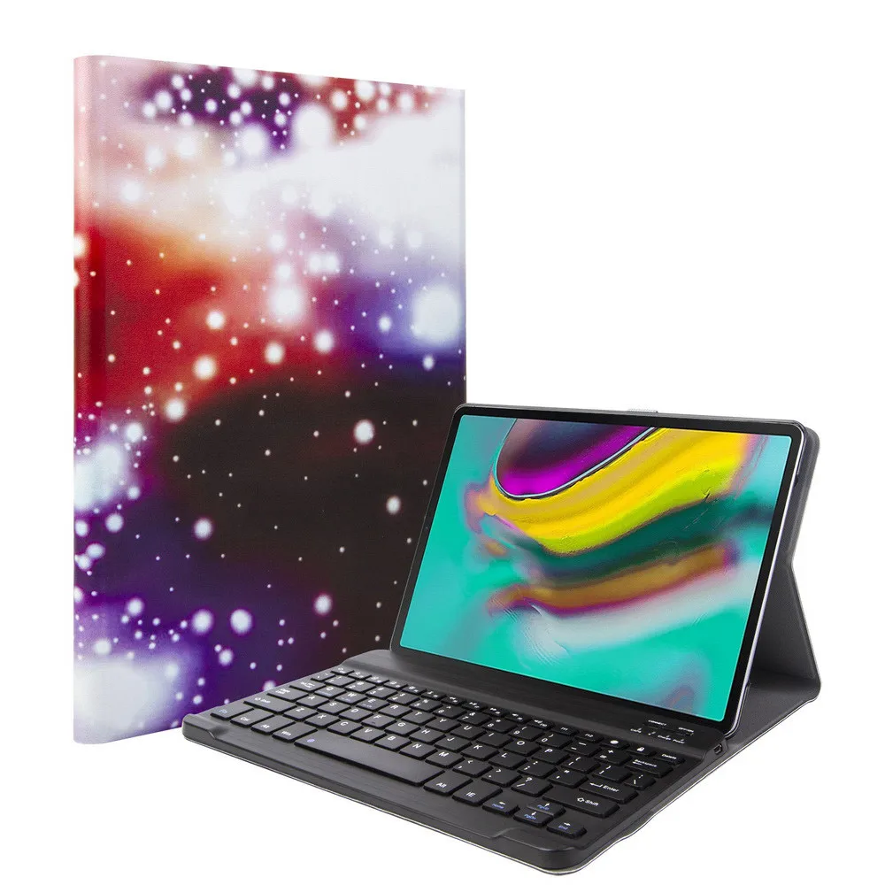 Bluetooth клавиатура мультфильм печати чехол для Samsung Galaxy Tab S5e 10,5 дюймов T720 T725 модные планшеты чехол z0905