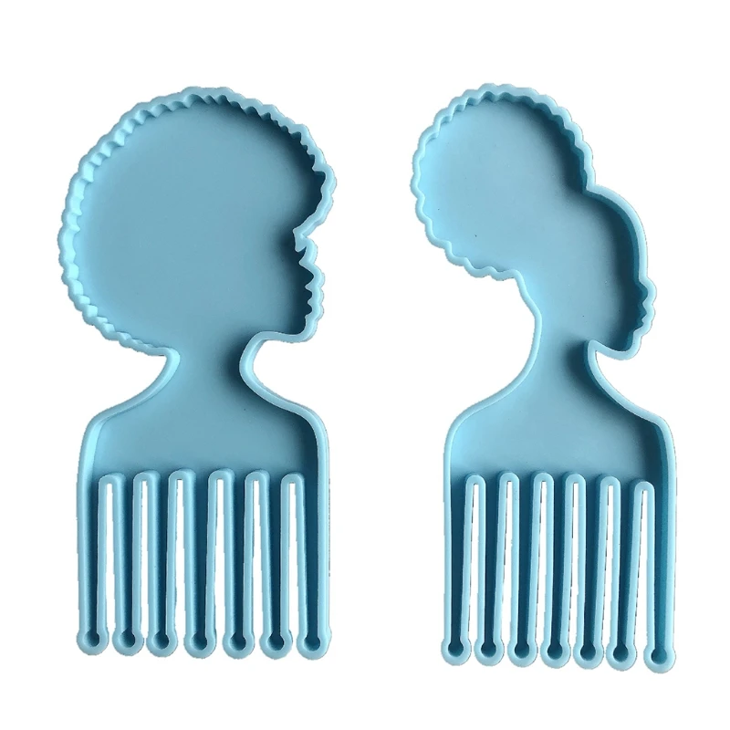 

DIY African Men Women Heads Shaped Combs Epoxy Resin Mold Jewelry Silicone Mould