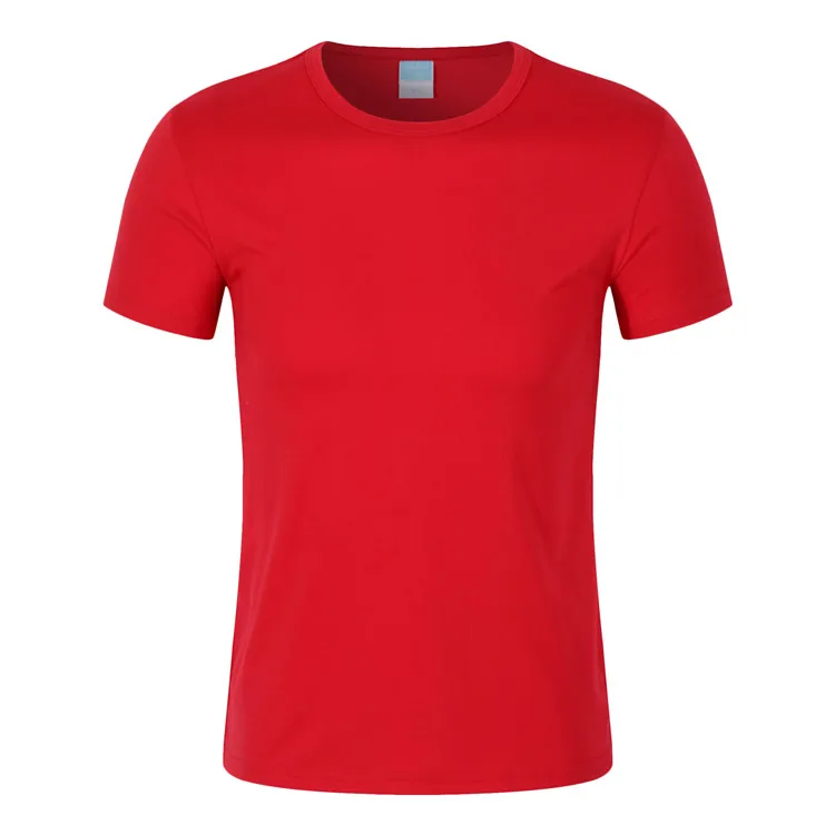 Мужская красная футболка с коротким рукавом и круглым вырезом|Футболки для