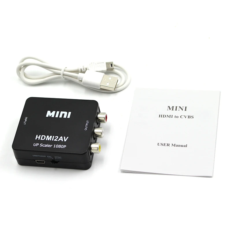 HDMI к RCA видео конвертер 1080P HDMI2AV HDMI AV композитный адаптер конвертер коробка поддержка NTSC PAL для ТВ PS4 черный белый