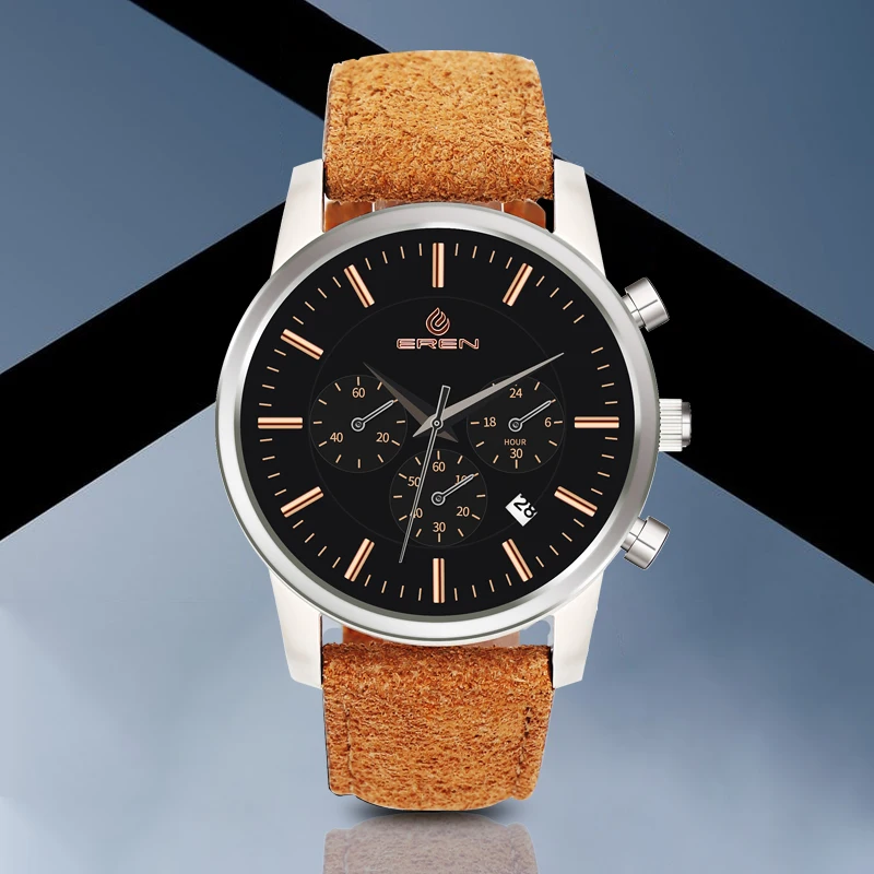 2021 New Sport Watches for Men Leather Strap Waterproof Men Quartz Casual Wrist Watch Relogio Masculino 30M Vintage watch
