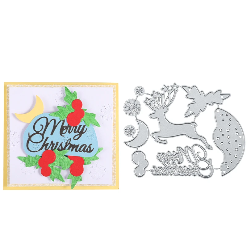YaMinSanNiO веселые рождественские Вырубные штампы олень снег металлические Новый 2020