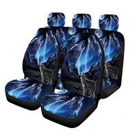 night wolf printed seat cover comfortable decoration set car protector accessories easy to install suitable for most cars