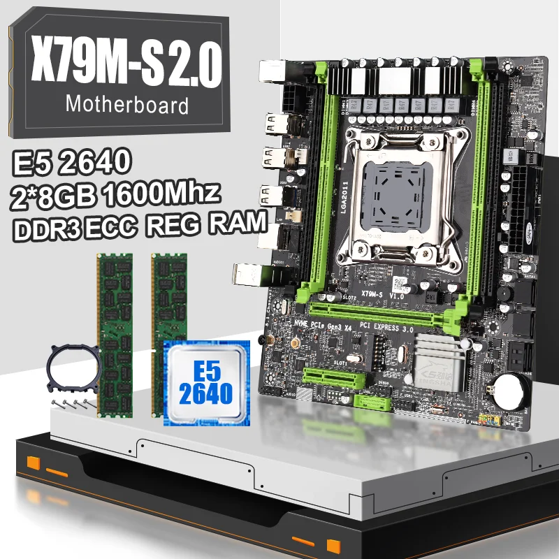JINGSHA X79 материнская плата X79M-S 2 0 Декодер каналов кабельного телевидения с XOEN E5 2640 и