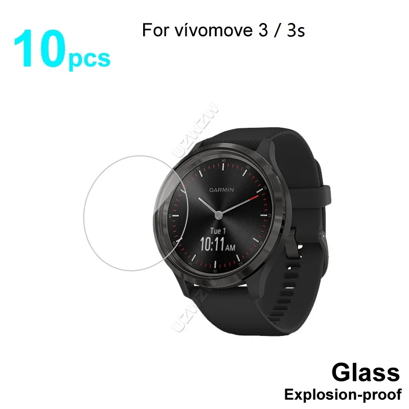 

10 шт. для смарт-часов Garmin vivomove 3 3s Защита экрана Защитная пленка из закаленного стекла Взрывозащищенная