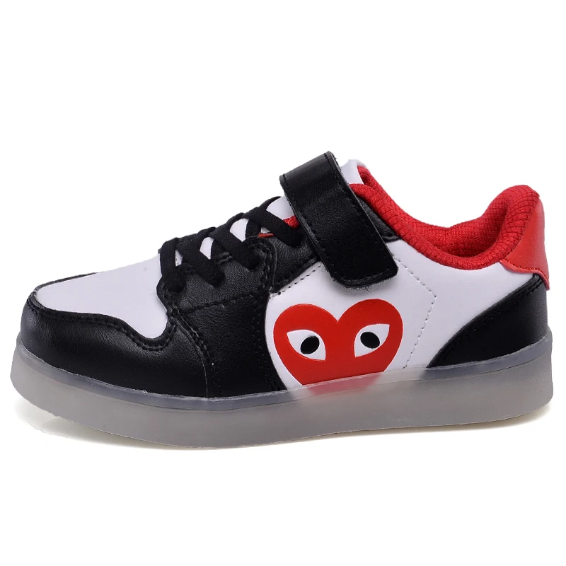 2018 Популярные черные новые детские светящиеся кроссовки светящаяся обувь для