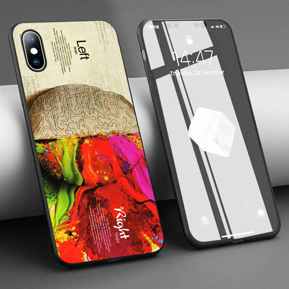 Coque левое полушарие правое мозга цитаты чехлы для мобильного телефона из мягкого