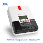 12V24V 20A ML2420 Автомобильная MPPT Контроллер заряда с ЖК-дисплеем регулятор солнечного зарядного устройства макс pv вход напряжение 100 в