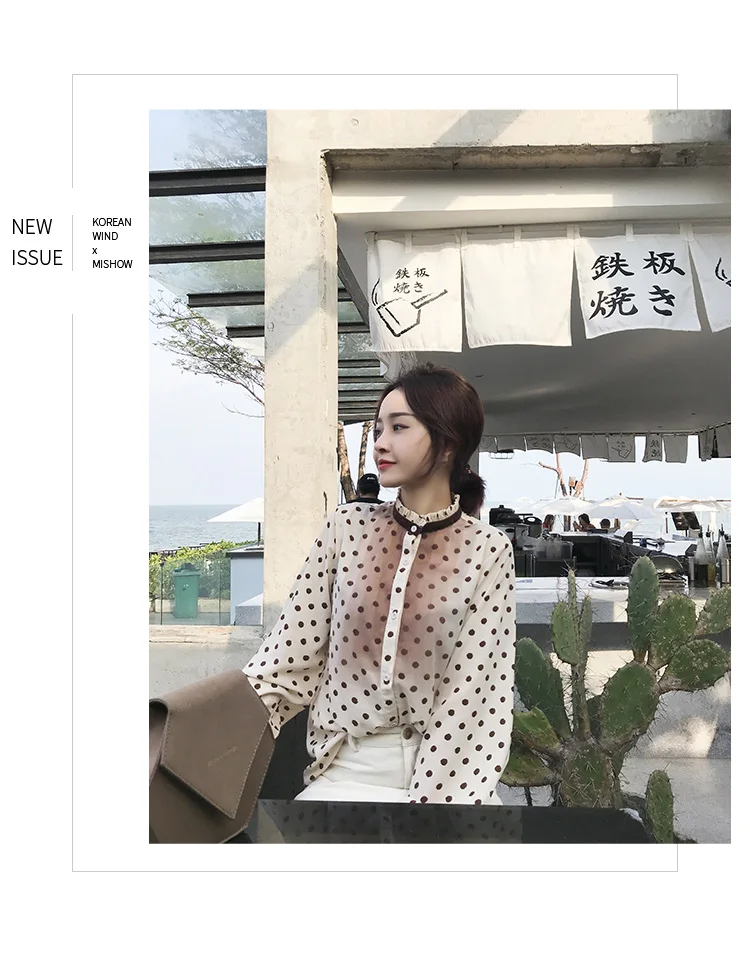 Mishow Женская шифоновая блузка в горошек женская блузка MX19A4836