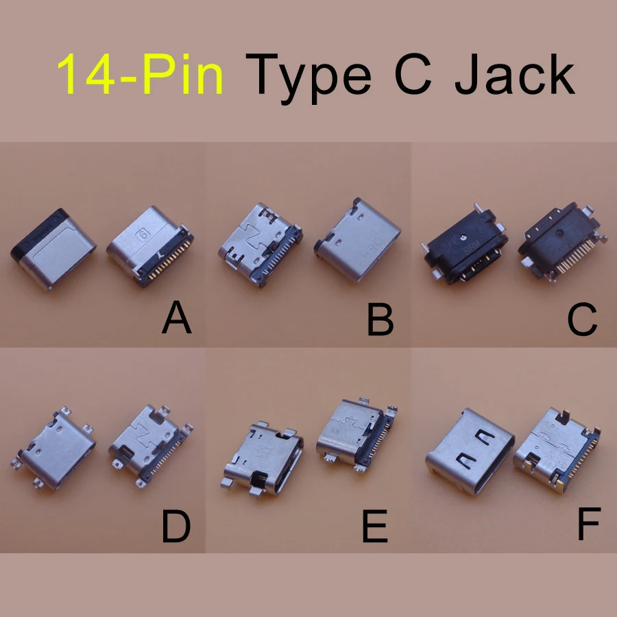 

2PCS Micro Usb Jack 3.1 Type-C 14Pin 14 PIN Smd 90 Degree Female Male Connector For Mobile Phone Charging Port Charging Socket