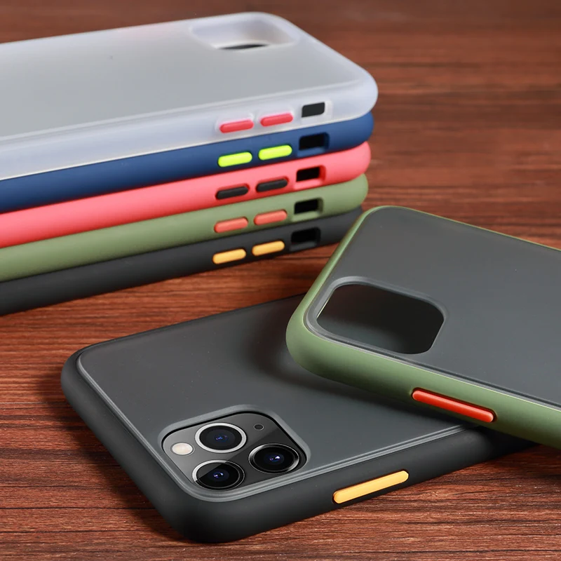 Luxury Transparent Matte Case For iphone 11 Pro XS MAX XR X Hybrid Shockproof Silicone Phone Case For iPhone 6 6s 7 8 Plus Cover