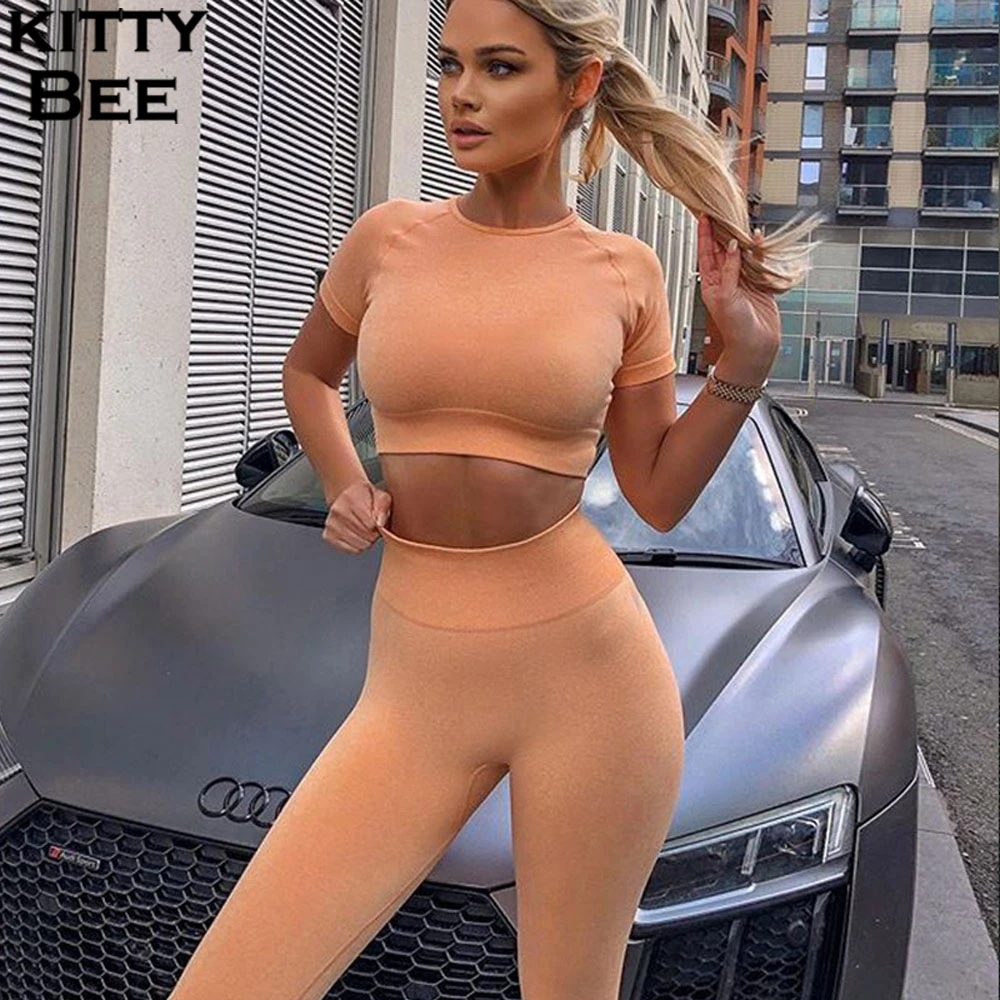 

Sport Set Women 2 Piece Seamless Yoga Set Gym Workout Clothes For Women Tracksuits Crop Top Women Sport Leggings Gym Clothing