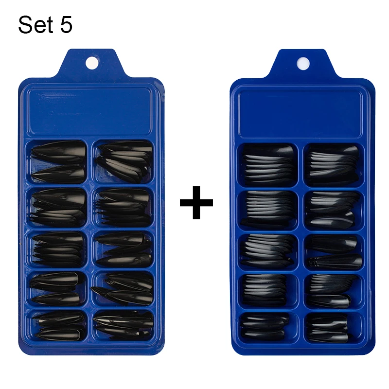 Wholesale 200pcs/box Press on False Nails Long Coffin Clear Stiletto Tips Full Cover DIY Acrylic Fake 10 Sizes | Красота и здоровье