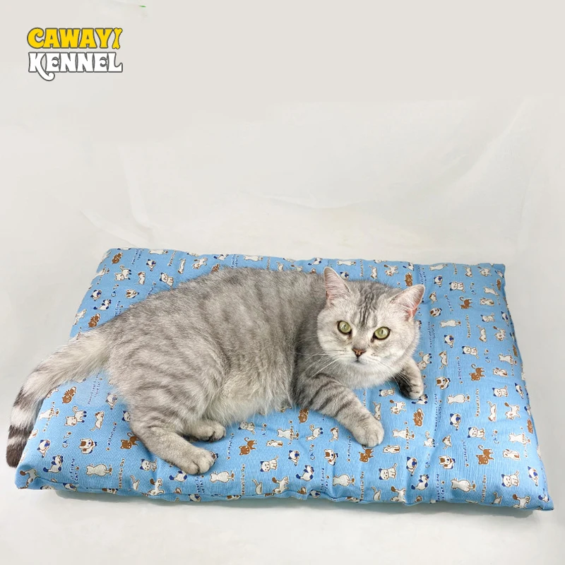 

CAWAYI KENNEL Dog Cooling Mat Pet Ice Pad Teddy Mattress Pet Cool Mat Bed Cat Summer Keep Cool Ice Silk Cooling Dog Mat for Dogs