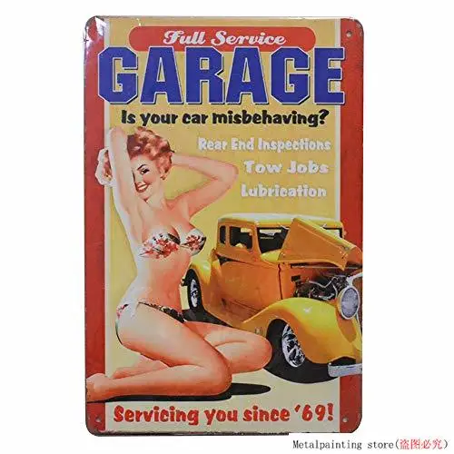 warehouse Retro Pin Up Sexy Girls Tin Metal Sign Wall Decor for Home Garage Man Cave Bar Painting | Дом и сад