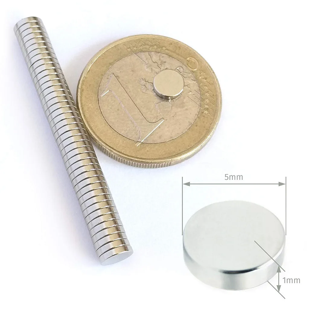 50 Pcs Neodymium Magnet 5mm*1mm N35 NdFeB Strong Round Disc Magnets Rare-Earth Permanent imanes Refrigerator | Обустройство дома