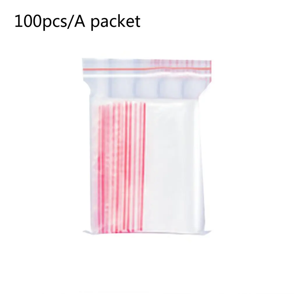 

100pcs/pack Small Zip Lock Plastic Bags Reclosable Transparent Bag Shoe Bag Vacuum Storage Bag Poly Clear Bags