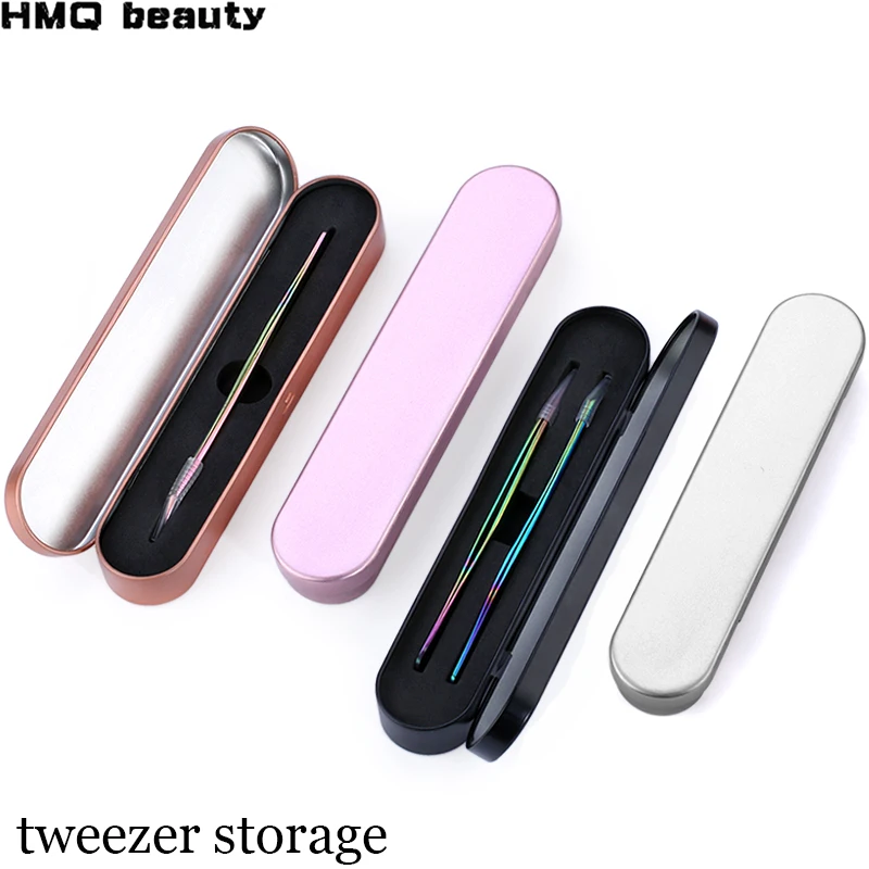 

Professional Stainless Steel Eyelash Extension Tweezers Rainbow Gold Anti-static Precision & Tweezer Storage Box Leather Bag Set