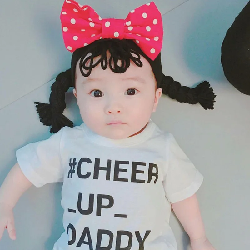 Аксессуары для волос модная Милая шапка с париком из косичек маленьких девочек