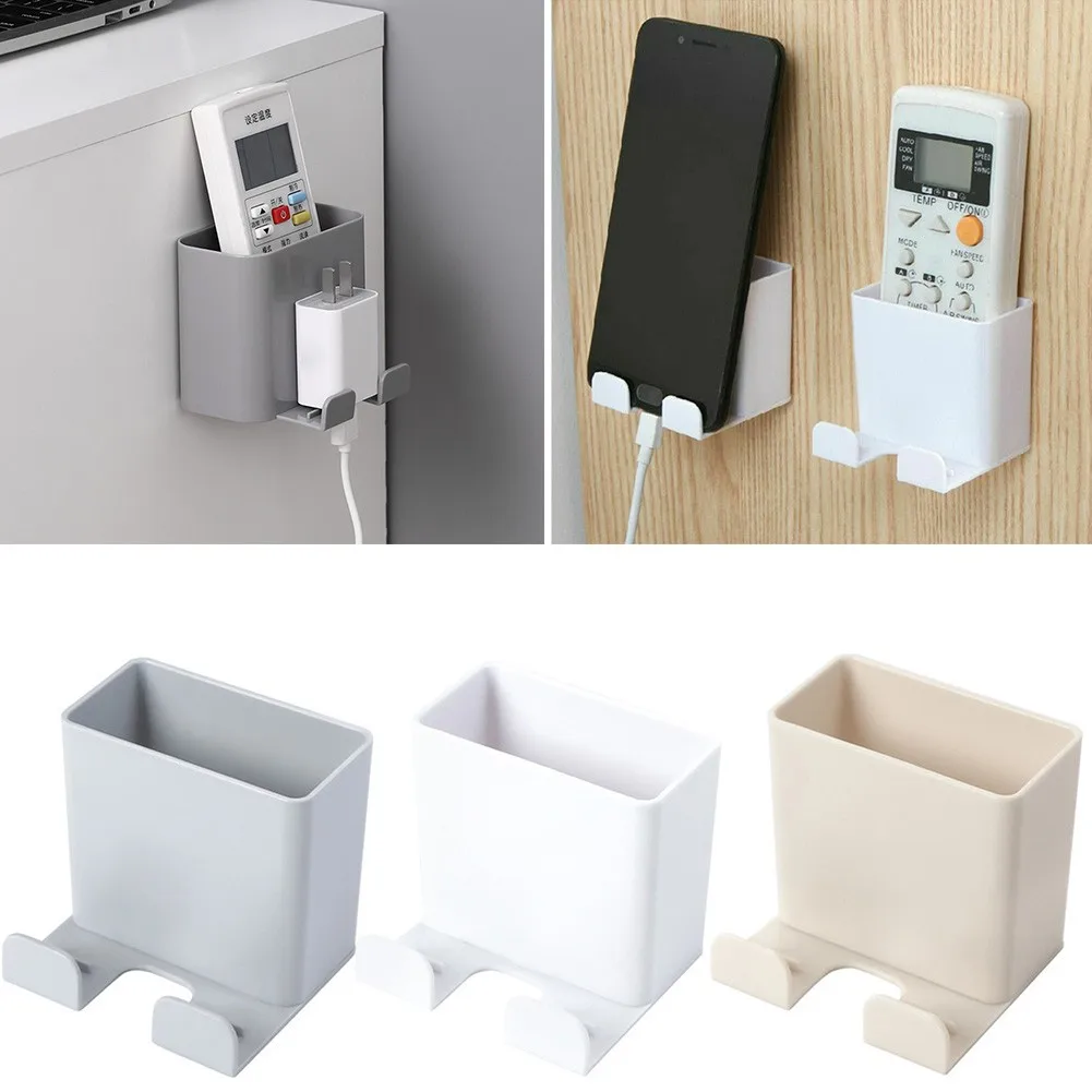 

Wall Mounted Storage Case 6.6*6.1*6.1cm Plug Holder Stand For Remote Control Mobile Phone ABS Strong Load-bearing Home Storage