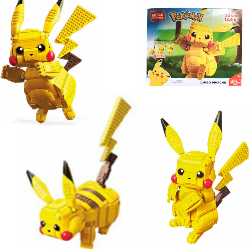 Маленькие строительные блоки серии MEGA BLOKS Pokemon гигантский Пикачу карманные