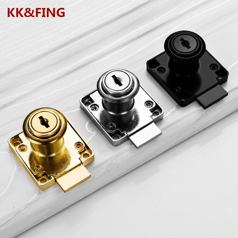 

KK&FING Desk Drawer Locks Furniture Drawer Locker High Quality Square Tongue Cabinet Lock Zinc Alloy Aafety Lock With Lock