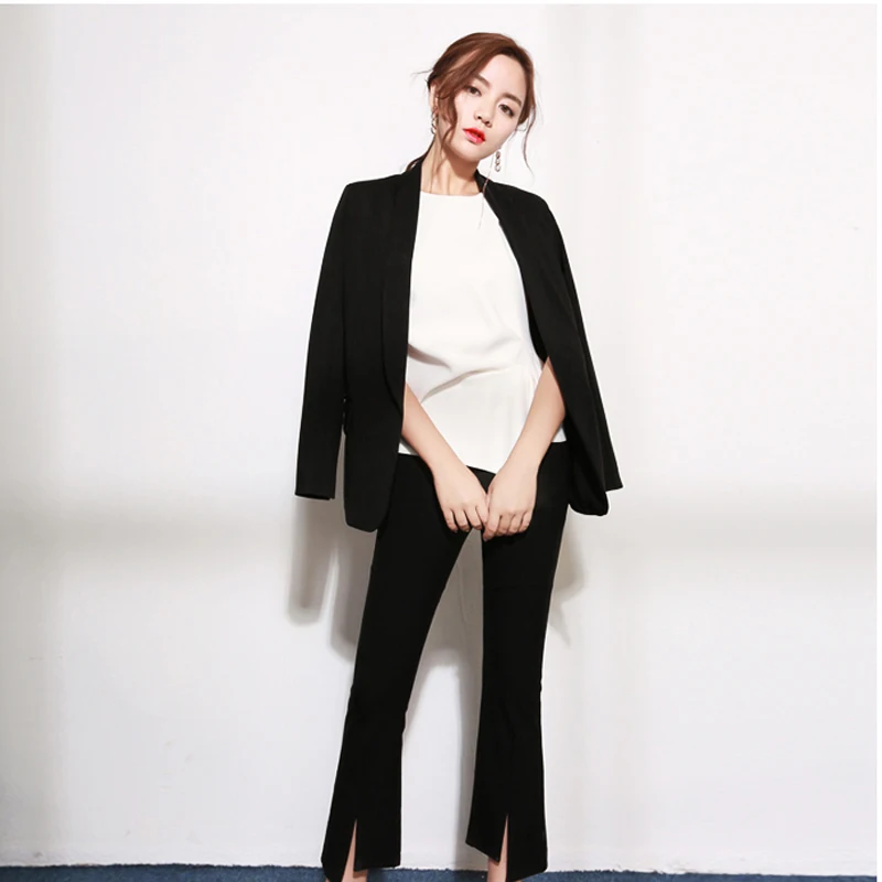 Женский блейзер повседневный белый костюм с длинными рукавами Корейская