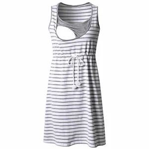 Туника в полоску для беременных и кормящих женщин, летнее платье для беременных для фотосъемки, Одежда для беременных, vestido gravida 2019