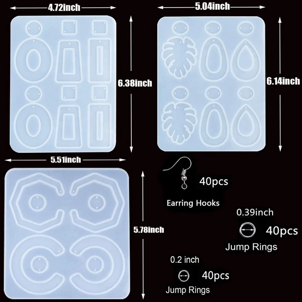 

Silicone 123pcs Earring Epoxy Resin Molds Casting Molds for DIY Women Jewelry DIY Jewelry Making Epoxy Resin Molds