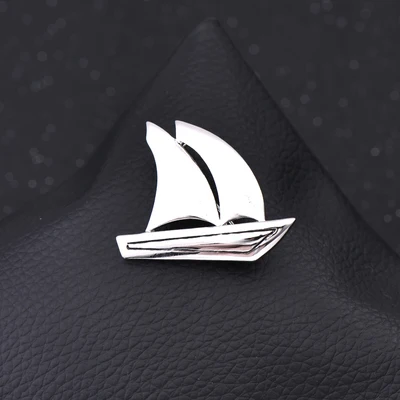 Silver Sailboat OBN морской якорь парусник руль нагрудные булавки для мужчин броши булавка для воротника костюма корсаж одежда ювелирные броши - Окраска металла: Silver Sailboat
