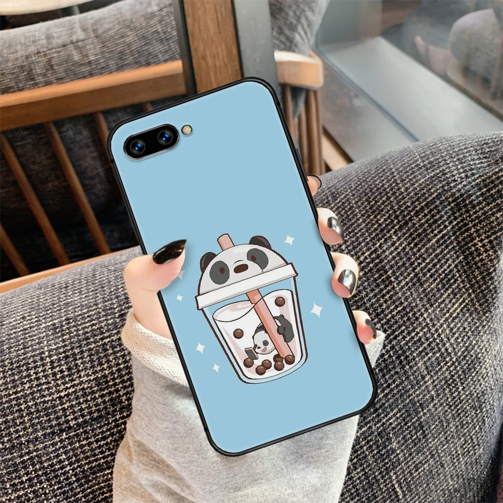 

cute Cartoon Bare Bear Phone Case Cover Hull For HUAWEI honor 7a 8s 8a 8x 9 9x 10 20 i Lite Pro black Etui Painting Back Tpu