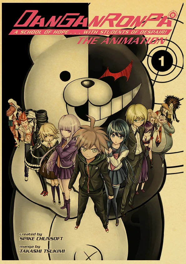 

Ретро постер Danganronpa на крафт-бумаге lanxihaibao