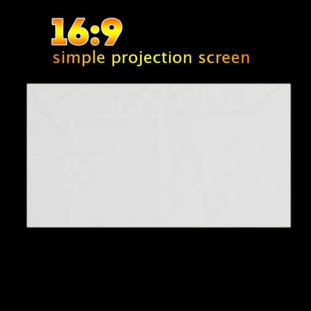 

16:9 Portable Foldable Projector Screen Wall Mounted Home Cinema Theater 3D HD Projection Screen Canvas