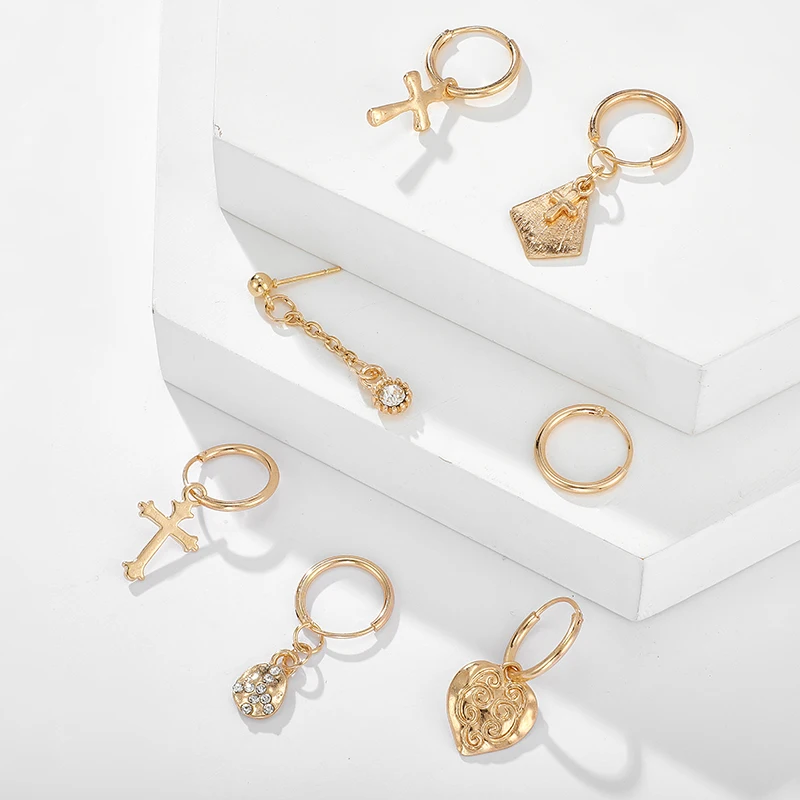 Tocona корейский дизайн Кристальные серьги в виде капель набор модное Золотое