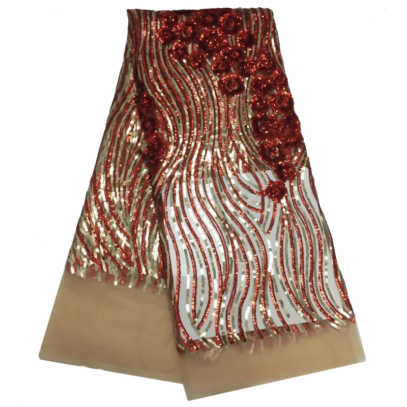 

African Swiss Embroidery Tulle Lace Fabric High Quality Dry Lace Nigerian French Lace Fabrics With Sequins For 2020 Dress Party