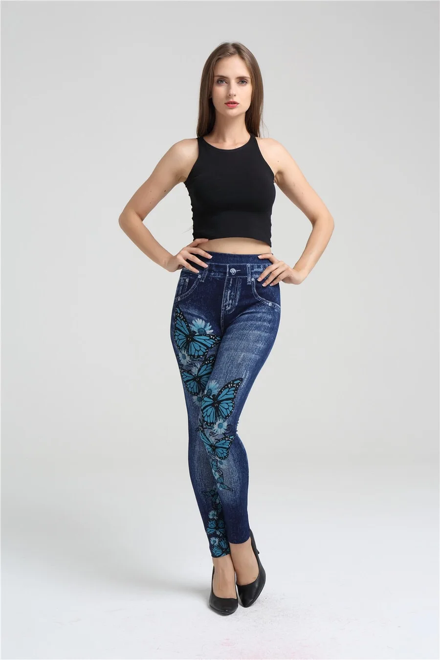 Женские Эластичные облегающие штаны для йоги фитнеса занятий спортом высокая