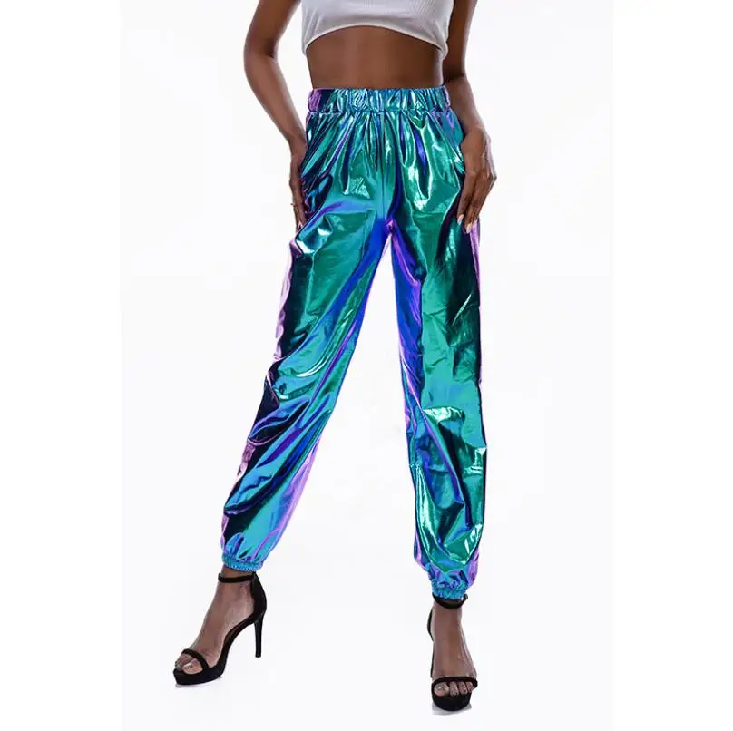 Новинка блестящие горячие брюки Helisopus с металлическим блеском уличная одежда