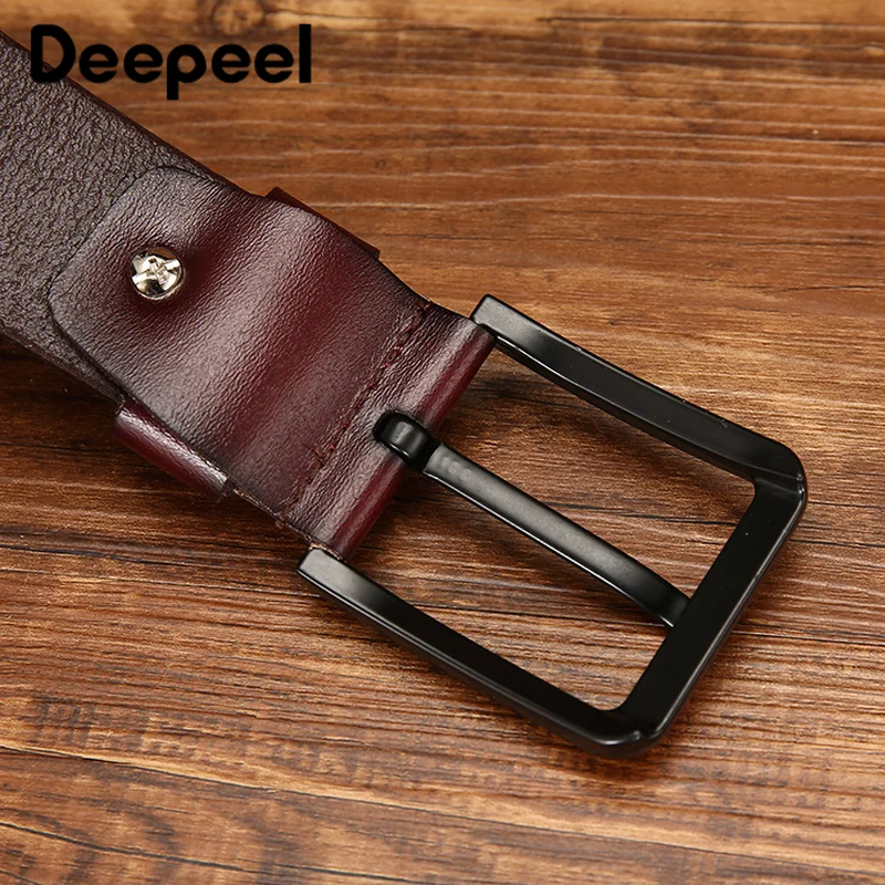 Deepeel 1 шт. 3.8X105-125 см из натуральной кожи Для мужчин Ремни дикий второй Слои