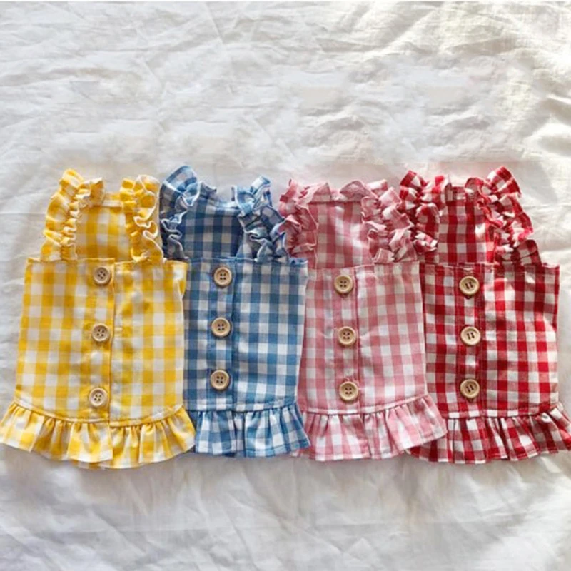 Yellow Skirt for Dogs Poodle Dress Summer Clothes Puppy Breathable Sun Protection Clothing Pets Fashion Pet Products |