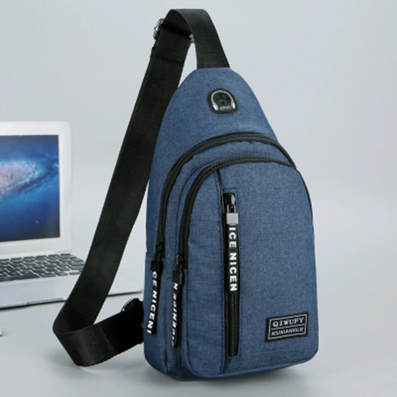 Men's multi-function waterproof shoulder Messenger bag with earphone hole Oxford cloth fashion travel storage | Багаж и сумки