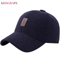 mens baseball cap winter fashion caps adult thick warm earflap russia woolen hats fitted earmuff protection winter cap 2019